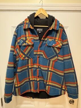 Matix Hooded Flannel Jacket Mens 2XL Sherpa Lined Heavyweight Skate Shacket
